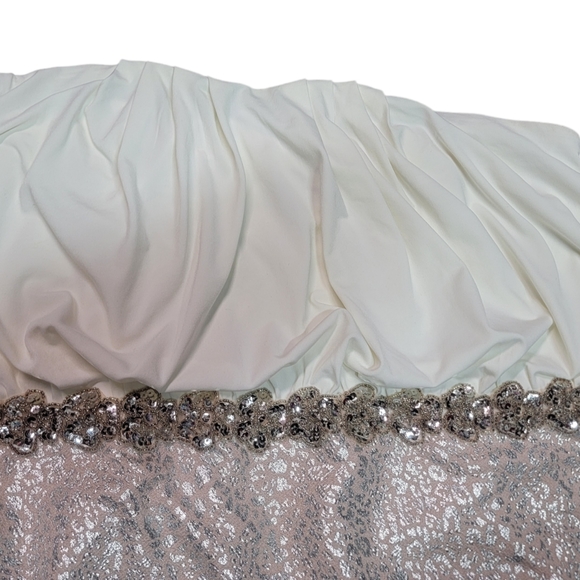 Deb Plus Ivory and Silver Strapless Cheetah Print Stretch Mini Dress Size 3X NWT - Picture 6 of 6